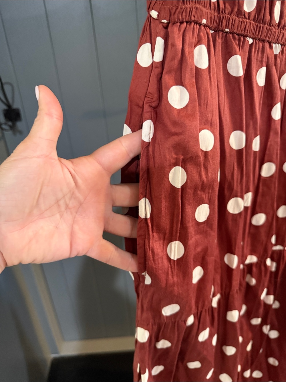 GAP Brown Polka Dot Tiered Maxi Dress - Picture 3 of 5